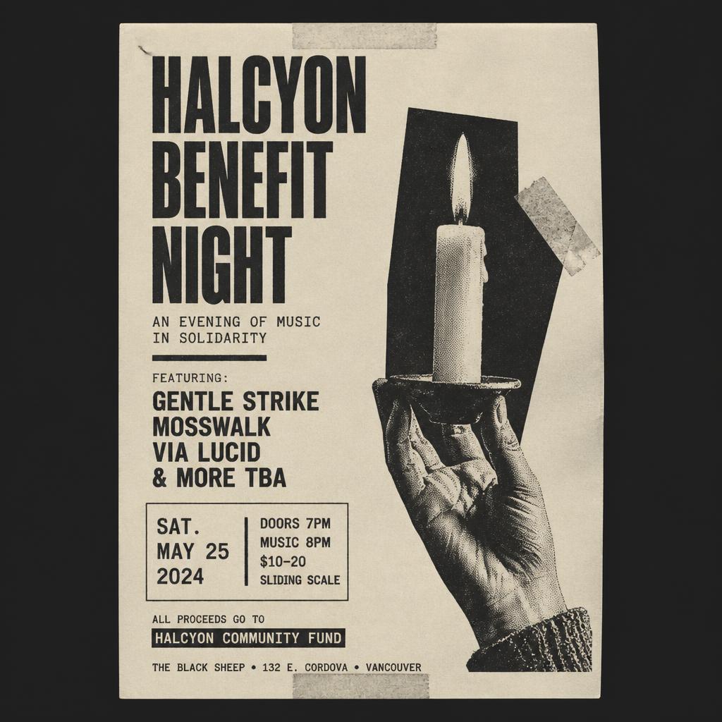 Poster for Halcyon Benefit Night
