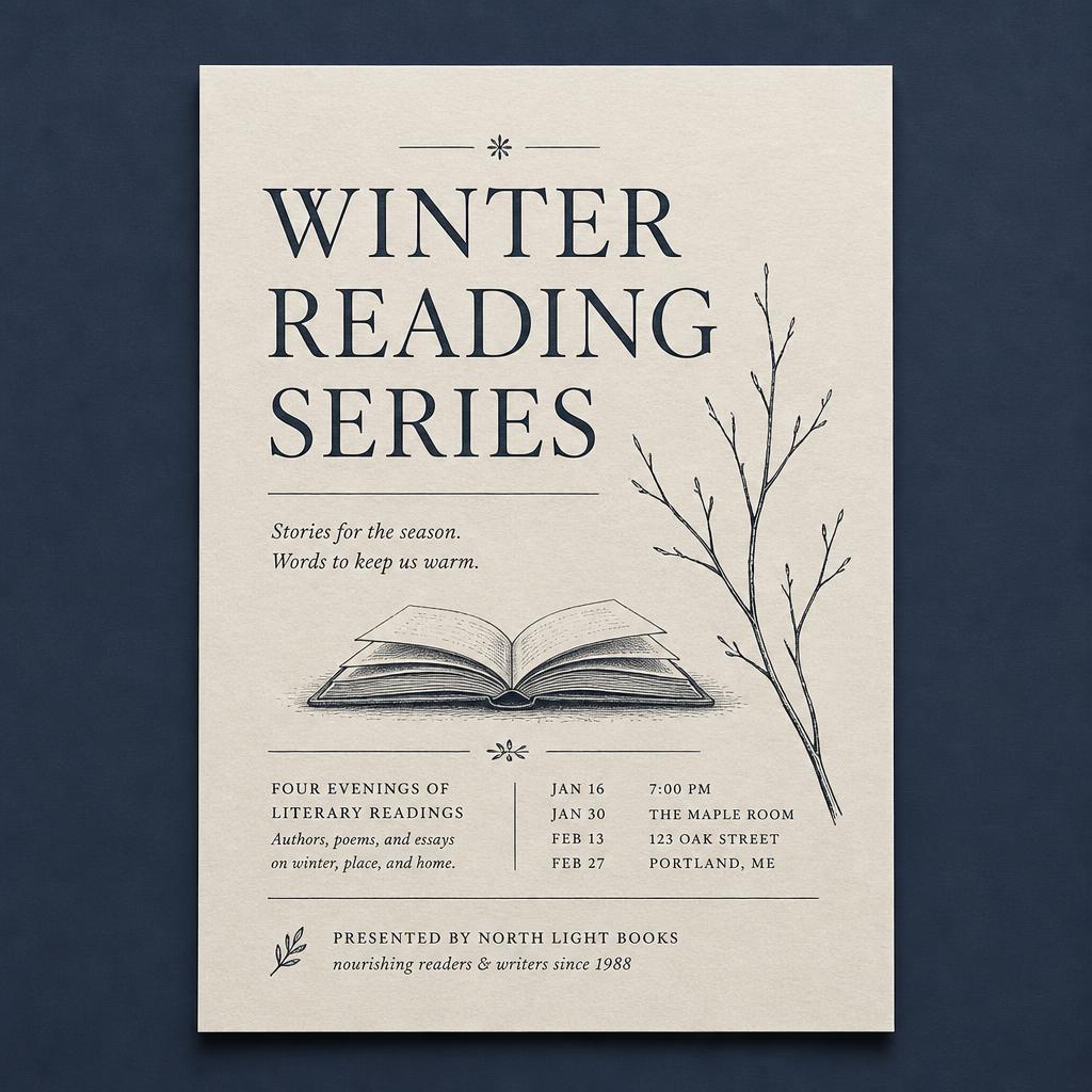 Poster for Winter Reading Series